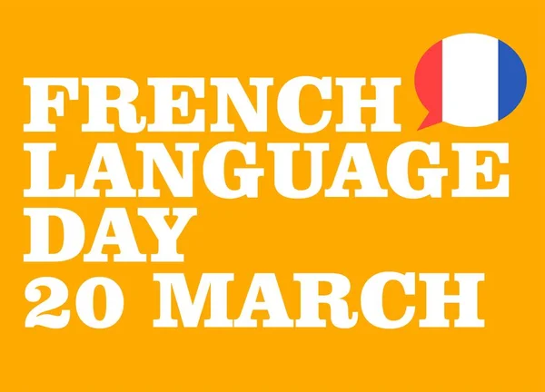 Γαλλική Γλώσσα Ημέρα Μαρτίου Σχέδιο Έννοια Διάνυσμα Εικονογράφηση — Διανυσματικό Αρχείο