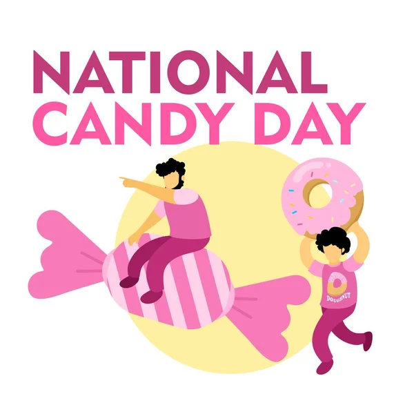Εθνική Γλυκιά Καραμέλα Ημέρα Κινουμένων Σχεδίων Ιδέα Σχέδιο Διάνυσμα Εικονογράφηση — Διανυσματικό Αρχείο
