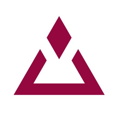 Monogram logo üçgeni zarif basit tasarım vektörü çizimi