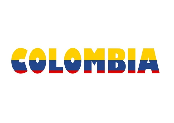 Bandera Del Mundo Letra Colombia Diseño Plano Estilo Vector Ilustración — Vector de stock