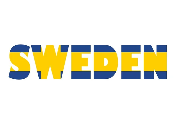 Světová Vlajka Písmeno Švédsko Plochý Design Styl Vektorové Ilustrace — Stockový vektor