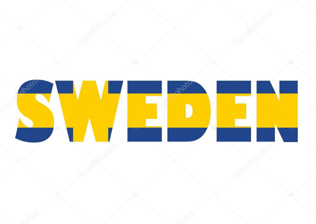 World Flag on letter Sweden flat design style vector illustration