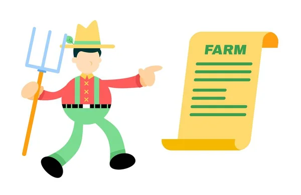 Αγρότης Γράφει Εργασία Λίστα Κινουμένων Σχεδίων Doodle Επίπεδη Σχεδίαση Στυλ — Διανυσματικό Αρχείο