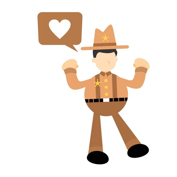 Cowboy America Lidé Muž Dárek Láska Srdce Karikatura Doodle Plochý — Stockový vektor
