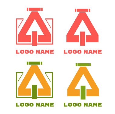 monogram üçgen logo simgesi soyut basit konsept tasarım vektör çizimi