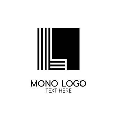 L harfi modern monogram logo simgesi soyut basit konsept tasarım vektör çizimi