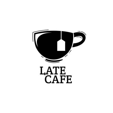 Kahve poşeti kahve fincanı logosu tasarım vektörü illüstrasyonu