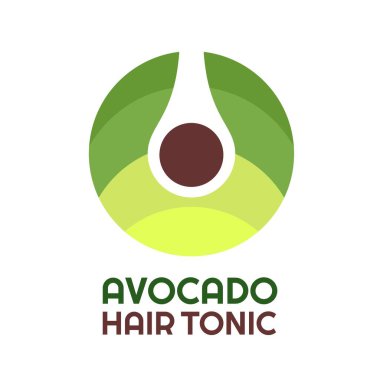 Avokado Meyve Saçları Beslenme Doğa Logosu Konsept Tasarım İllüstrasyonu