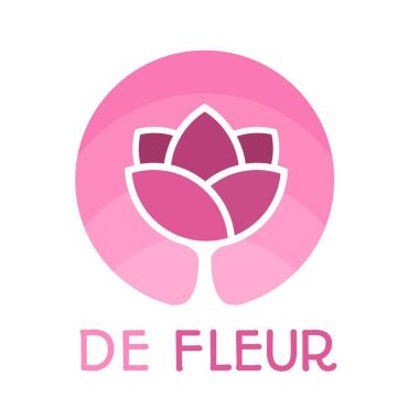 pembe güzel çiçek logosu tasarım illüstrasyonu