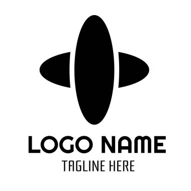 Oval Haç artı Modern Soyut Monogram logo konsept tasarım illüstrasyonu