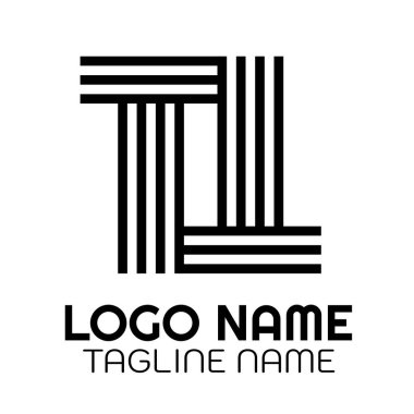 Çift harfli T Kelimesi Modern Monogram logo konsept tasarım illüstrasyonu