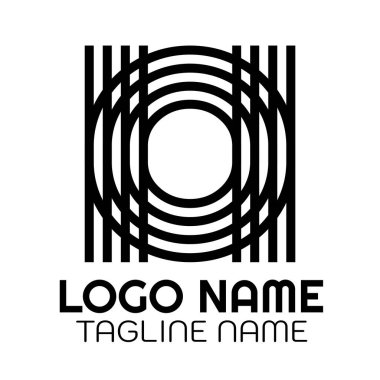 yuvarlak çizgi Modern soyut monogram logo konsept tasarım çizimi