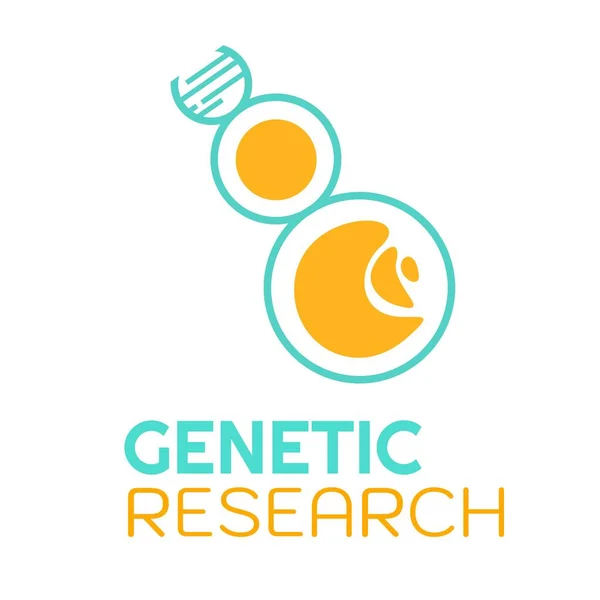 Recherche Génétique Double Hélice Acide Nucléique Logo Conception Illustration — Image vectorielle
