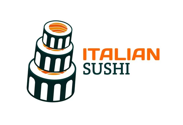 Italian Sushi Pisa Tower — стоковий вектор