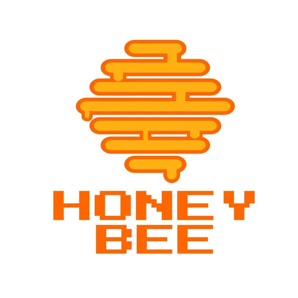 Miód Pszczoła Bio Logo Koncepcja Projekt Ilustracja — Wektor stockowy