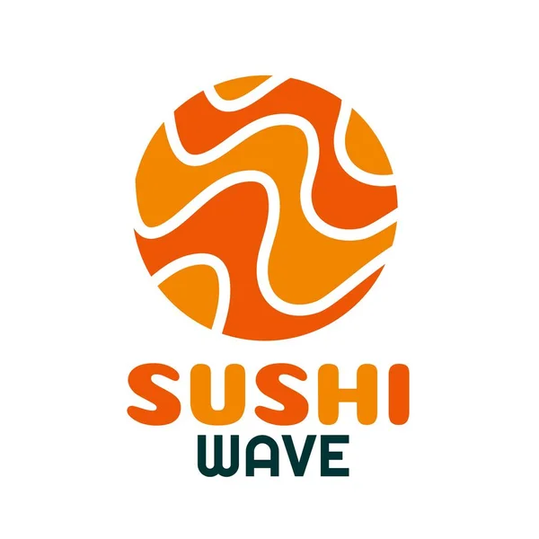 Sushi Wave Salmon Fillet Orange Ілюстрація Дизайну Логотипу — стоковий вектор