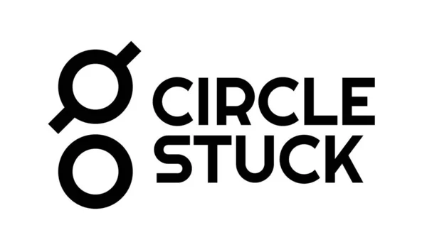 サークルスタック現代抽象ロゴコンセプトデザインイラスト — ストックベクタ
