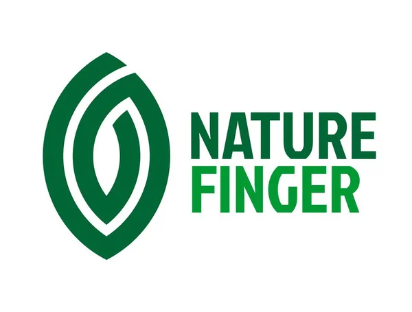 Nature Finger Green Leaf Nature Logo Concept Design Illustration — 스톡 벡터