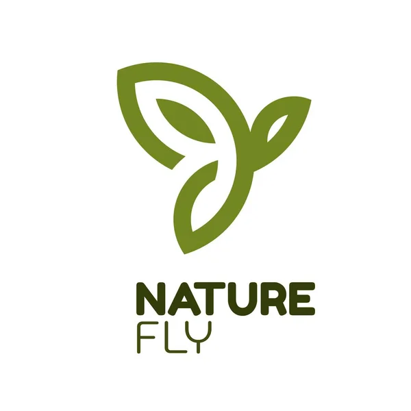 Green Nature Fly Butterfly Beauty Spa Salon Monogram Logo Concept — 스톡 벡터