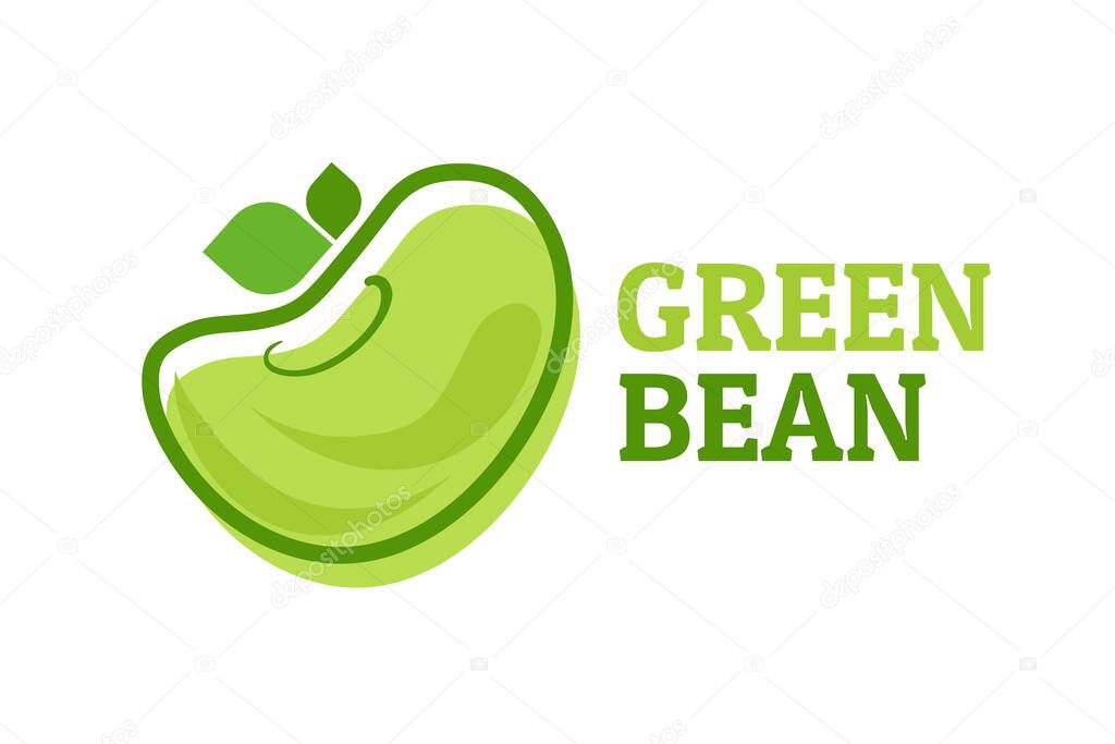 Green bean seed logo concept design illustration
