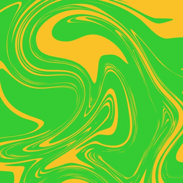 Verde Amarelo Cor Psicodélico Fluido Arte Abstrato Fundo Conceito Design — Vetor de Stock