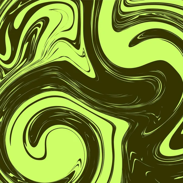 Verde Color Psicodélico Fluido Arte Abstracto Fondo Concepto Diseño Vector — Vector de stock