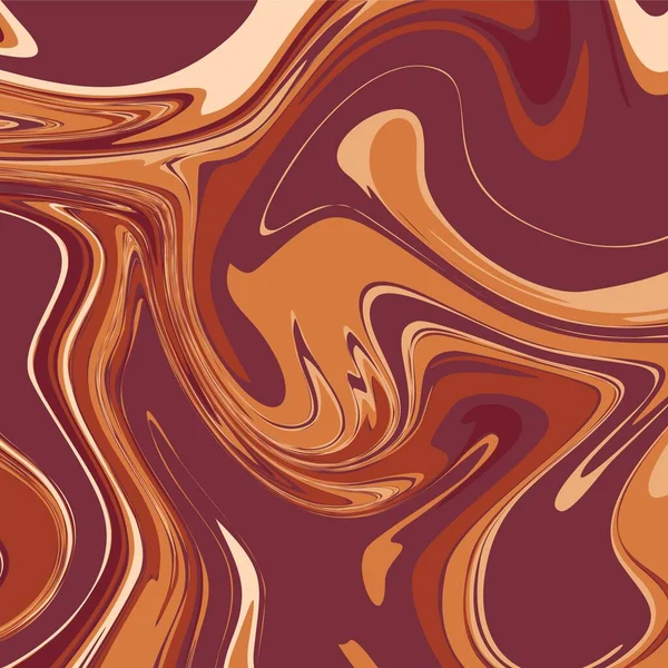 Braun Schokolade Farbe Psychedelisch Flüssig Kunst Abstrakt Hintergrund Konzept Design — Stockvektor