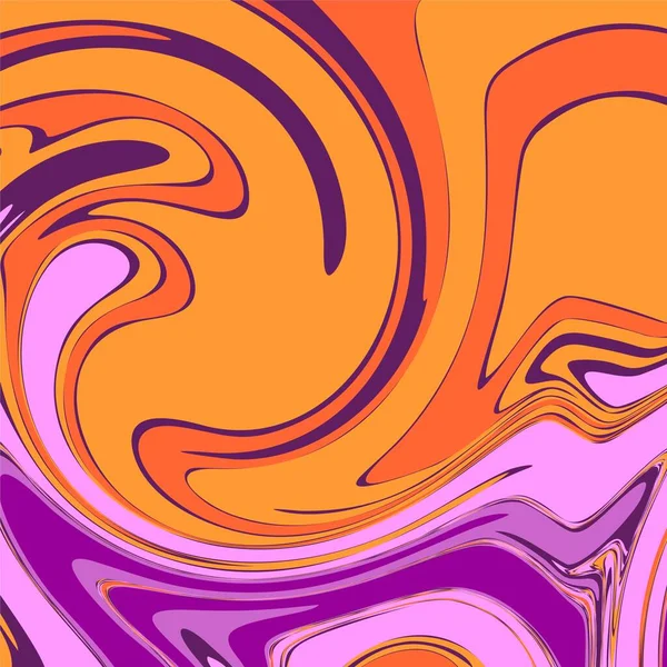 Orange Lila Farbe Psychedelisch Flüssig Kunst Abstrakt Hintergrund Konzept Design — Stockvektor