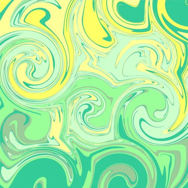 Verde Amarelo Cor Psicodélico Fluido Arte Abstrato Fundo Conceito Design — Vetor de Stock