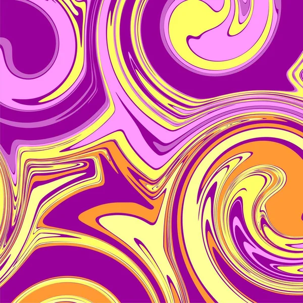 Оранжевый Желтый Фиолетовый Цвет Психоделической Жидкости Искусства Абстрактные Концепции Концепции — стоковый вектор
