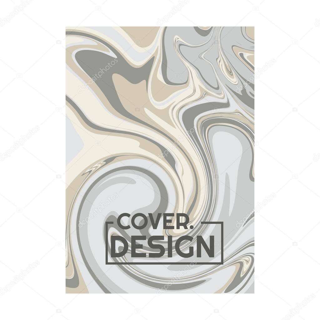 gray retro color psychedelic fluid art portrait cover design vector illustration