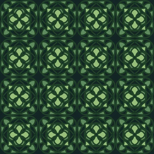 Vert Olive Mandala Art Sans Couture Motif Floral Créatif Fond — Image vectorielle