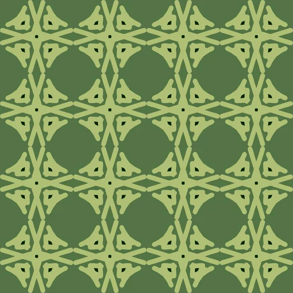 Vert Olive Mandala Art Sans Couture Motif Floral Créatif Fond — Image vectorielle