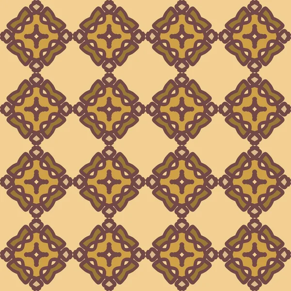 Brown Mandala Art Seamless Pattern Floral Creative Design Background Vector — Stock Vector
