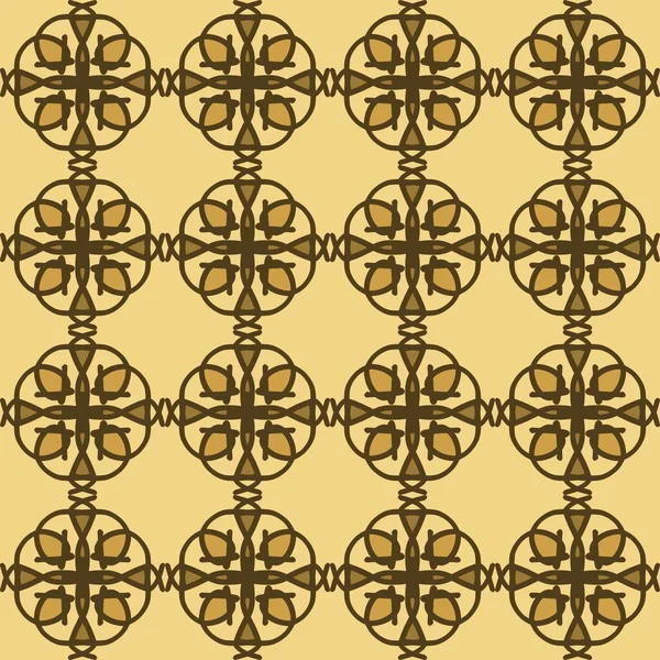 Braun Mandala Kunst Nahtlose Muster Floral Kreativ Design Hintergrund Vektor — Stockvektor