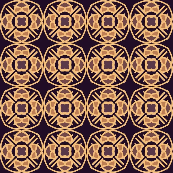 Brown Mandala Art Seamless Pattern Floral Creative Design Background Vector — Stock Vector