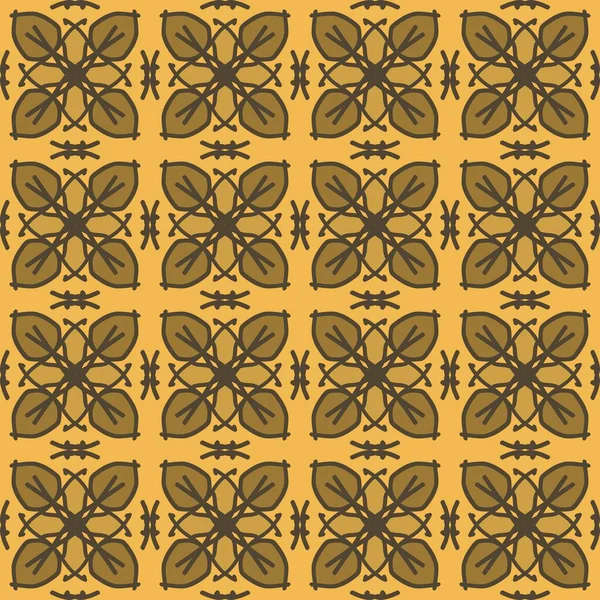 Mandala Brun Art Sans Couture Motif Floral Créatif Fond Vectoriel — Image vectorielle