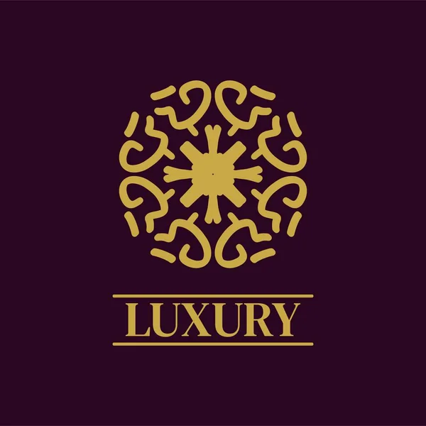 Mandala Logotipo Ornamento Geométrico Design Vetor Ícone Premium Elegante — Vetor de Stock