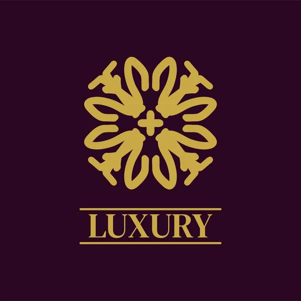 Mandala Logotipo Ornamento Geométrico Design Vetor Ícone Premium Elegante — Vetor de Stock