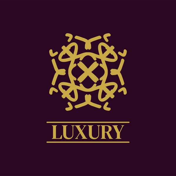 Mandala Logotipo Ornamento Geométrico Design Vetor Ícone Premium Elegante — Vetor de Stock