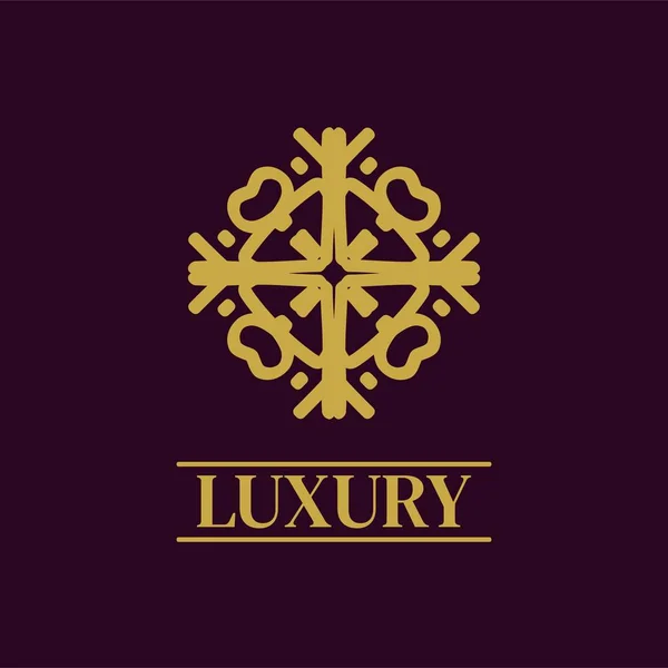 Mandala Logotipo Ornamento Geométrico Design Vetor Ícone Premium Elegante — Vetor de Stock