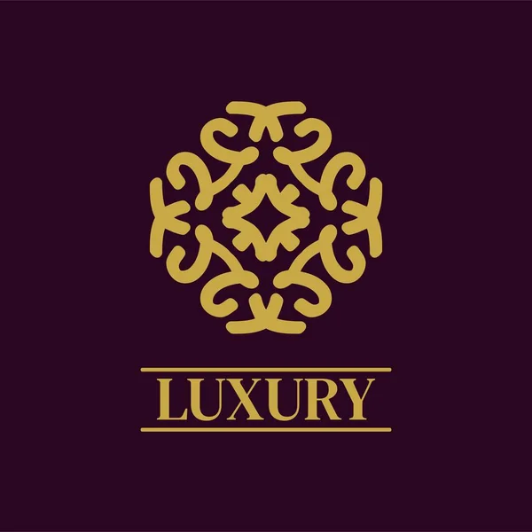 Mandala Logotipo Ornamento Geométrico Design Vetor Ícone Premium Elegante — Vetor de Stock