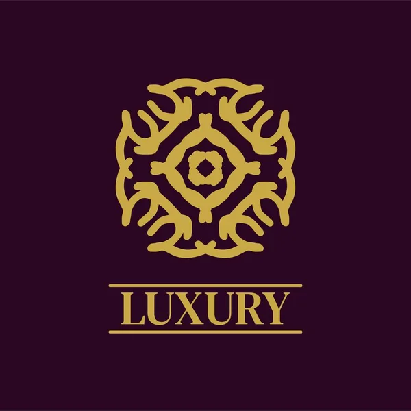 Mandala Geometryczne Logo Ozdoby Elegancki Projekt Wektora Premium Ikony — Wektor stockowy