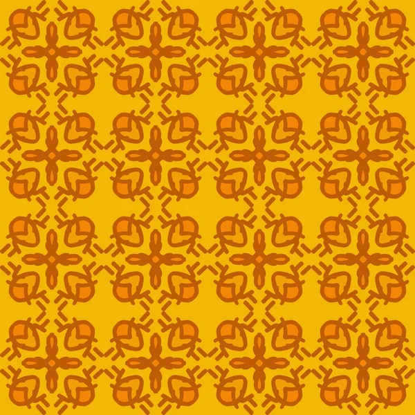 Amarelo Laranja Mandala Floral Criativo Design Sem Costura Fundo — Vetor de Stock