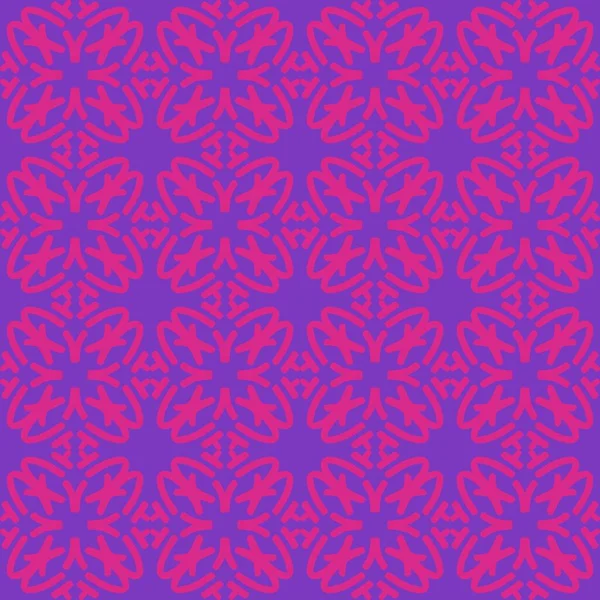 Paars Magenta Violet Lavendel Mandala Kunst Naadloos Patroon Bloemen Creatief — Stockvector