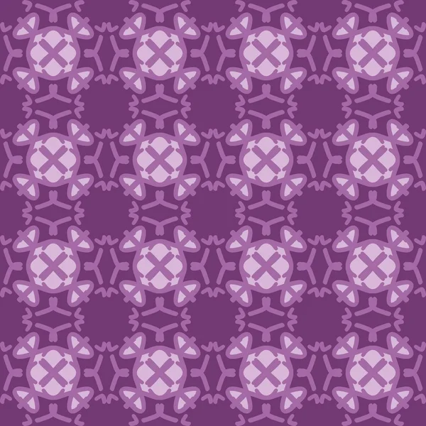 Roxo Magenta Violeta Lavanda Mandala Arte Sem Costura Padrão Floral — Vetor de Stock