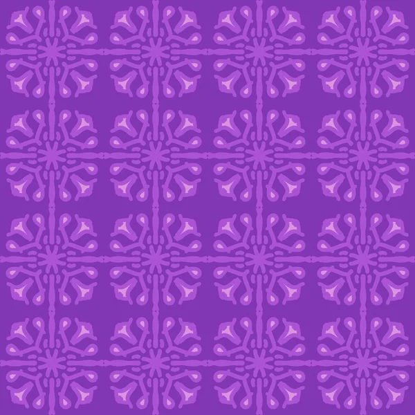 Lila Magenta Violett Lavendel Mandala Konst Sömlös Mönster Blommig Kreativ — Stock vektor