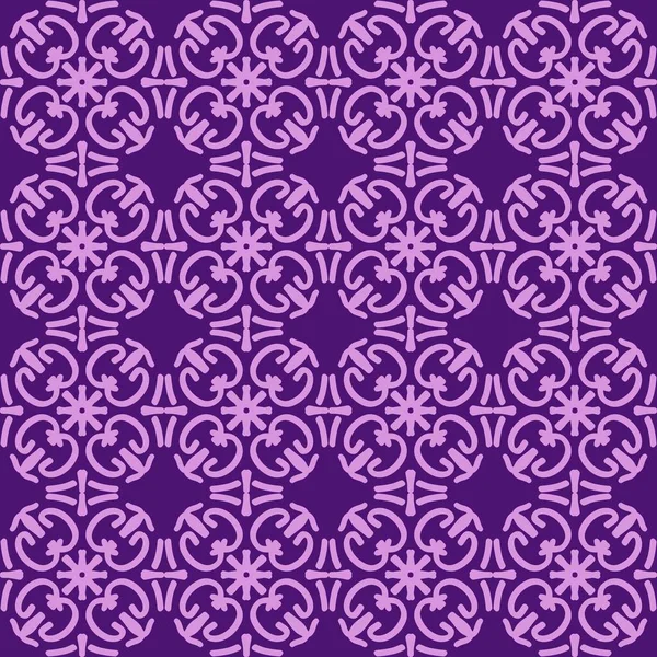 Púrpura Magenta Violeta Lavanda Mandala Arte Patrón Sin Costuras Floral — Vector de stock