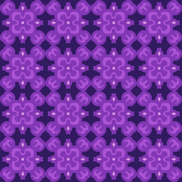Roxo Magenta Violeta Lavanda Mandala Arte Sem Costura Padrão Floral — Vetor de Stock
