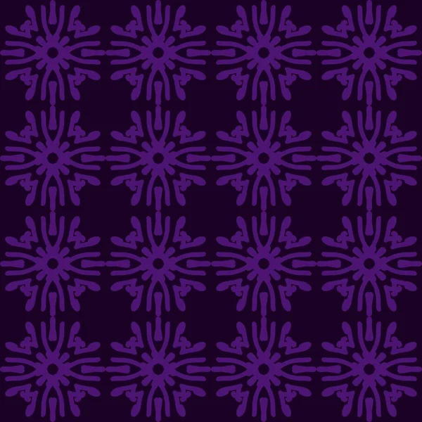 Violet Magenta Violet Lavande Mandala Art Motif Sans Couture Floral — Image vectorielle